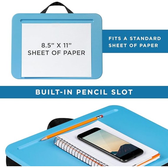 LAPGEAR Compact Lap Desk - Alaskan Blue - Fits up to 15 Inch Laptops - Style No. 43103