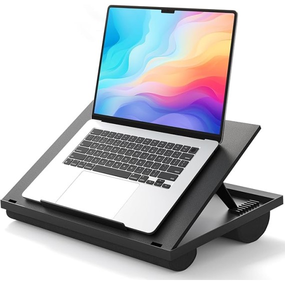 Adjustable Laptop Stand with 8 Angles - Dual Cushion Desk for Sofa, Bed, Car or Work Table by 