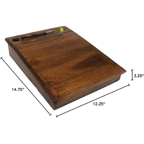 Wood Traveling Writing Lap Desk- Antique Vintage Style