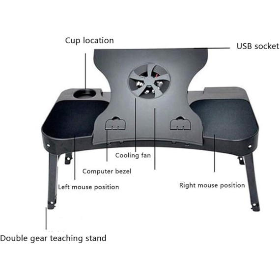 Laptop Desk, ABS Material Couch Table Lap Standing Desk for Bed and Sofa Breakfast Bed Tray Laptop Lap Desk Folding Notebook Stand Reading Holder for Couch Floor