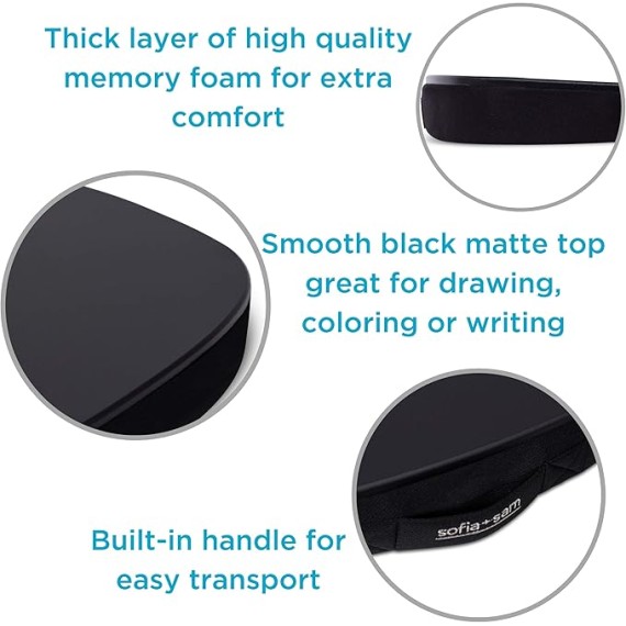 Oversized Lap Desk with Memory Foam Cushion | Portable Desk for Adults & Students | Fits Laptops Up to 17" | Wide Ergonomic Surface with Wrist Rest for Home Office or Bed | Matte Black