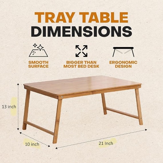 Tray Table for Bed Or Chair to Eat| Lap Desk with Legs | Low Table for Sitting On The Floor | Folding Table