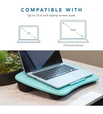 Basic Lap Desk with Device Ledge and Cushion - Aqua Sky - Style No. 44309