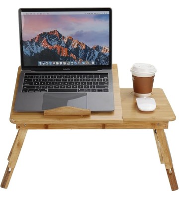 Portable Deluxe Bamboo Laptop Bed Desk Table Foldable Workstation Tray Lap