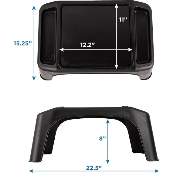 LAPGEAR Turtle Table Kids Activity Lap Desk Tray with Storage Wells for Snacks, Play, Classroom and Sensory Toys - Black - Pack of 8 - Style No. 20008
