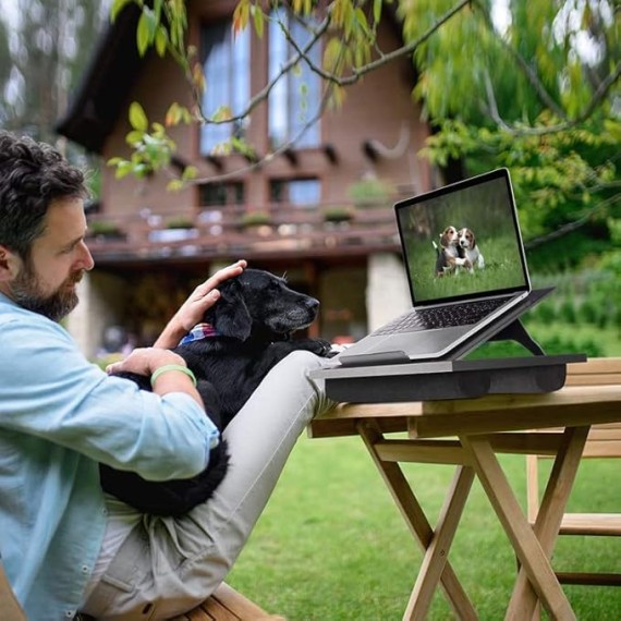 Adjustable Lap Desk - with 8 Adjustable Angles & Dual Cushions Laptop Stand for Car Laptop Desk, Work Table, Lap Writing Board & Drawing Desk on Sofa or Bed by 
