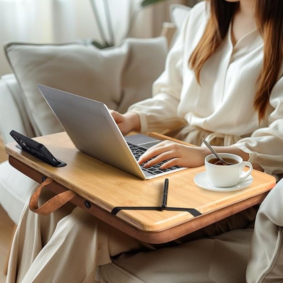 Oversized Lap Desk, 24" Extra Large Lap Desk with Cushion, Lap Desk for Laptop,Fits up to 19 inch Laptop, Laptop Desk for Bed,Couch, Home Office