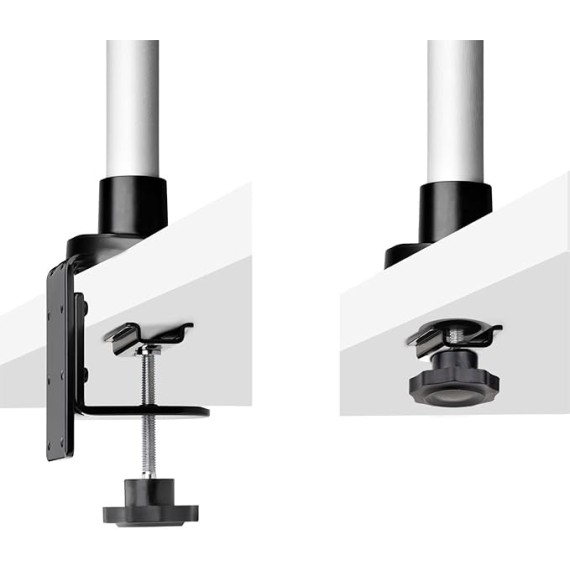 Monitor Desk Mount for 27in 16:9 or 30in 21:9 Ultrawide Screens, VESA 75x75/100x100, Tool-Less Arm Adjustments