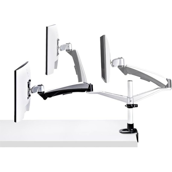 Monitor Desk Mount for 27in 16:9 or 30in 21:9 Ultrawide Screens, VESA 75x75/100x100, Tool-Less Arm Adjustments