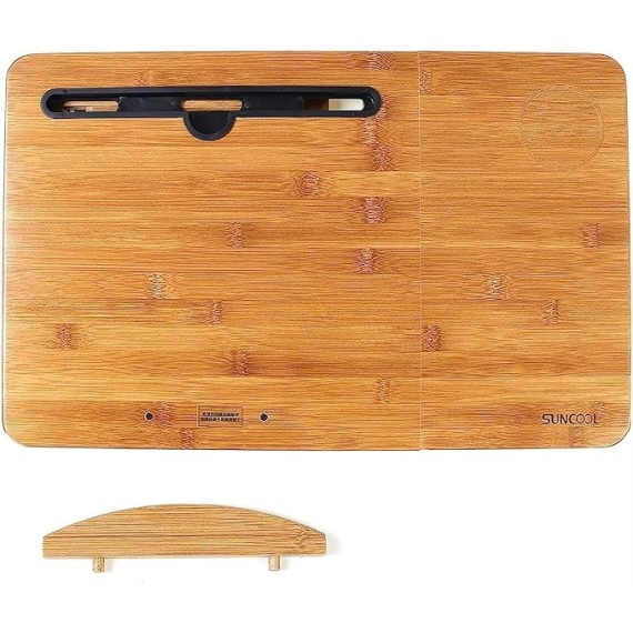 Laptop Bed Table Wooden Laptop Desk Portable Folding Desk Sofa Bed Notebook Stand Study Table with Drawer + Cup Holder + Phone