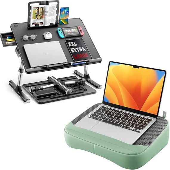 Breathable Lap Desk for Laptop + Laptop Bed Tray Desk