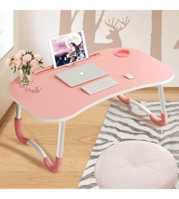 Folding Table On Bed,Laptop Bed Tray Table, Foldable Lap Desk Stand,for Eating Breakfast, Reading, Working, Watching Movie On Bed/Couch/Sofa/Floor,60 * 40 * 28cm