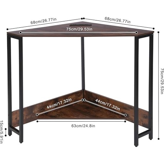 Corner Desk,Triangle Corner Computer Desk with Keyboard Tray,Monitor Stand,Mall Desk with Outlets,Small Space Gaming Table Corner Desk,Writing Desk Study Desks,for Home Office Room Small Space